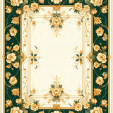 Ornate Floral Motif Area for Home Entry(Gold)