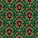 Pine Cone Damask Slip Resistant Holiday Themed Area(Green)