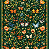 Lush Green Vintage Floral Vibe(Green)