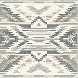 Elegant Greige Aztec Patterned With Layered Linear And Chevron Details(Gray)