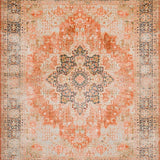 Distressed Terracotta Beige Medallion Style(Orange)