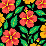 Exotic Hibiscus Garden with Blooming Floral Design (Red) - ODIKA