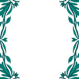 Botanical Border Design with Stylized Foliage and Vine (Blue)