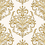 Rustic Botanical Vine Scroll with Classic Damask Flourish Motifs (Gold)