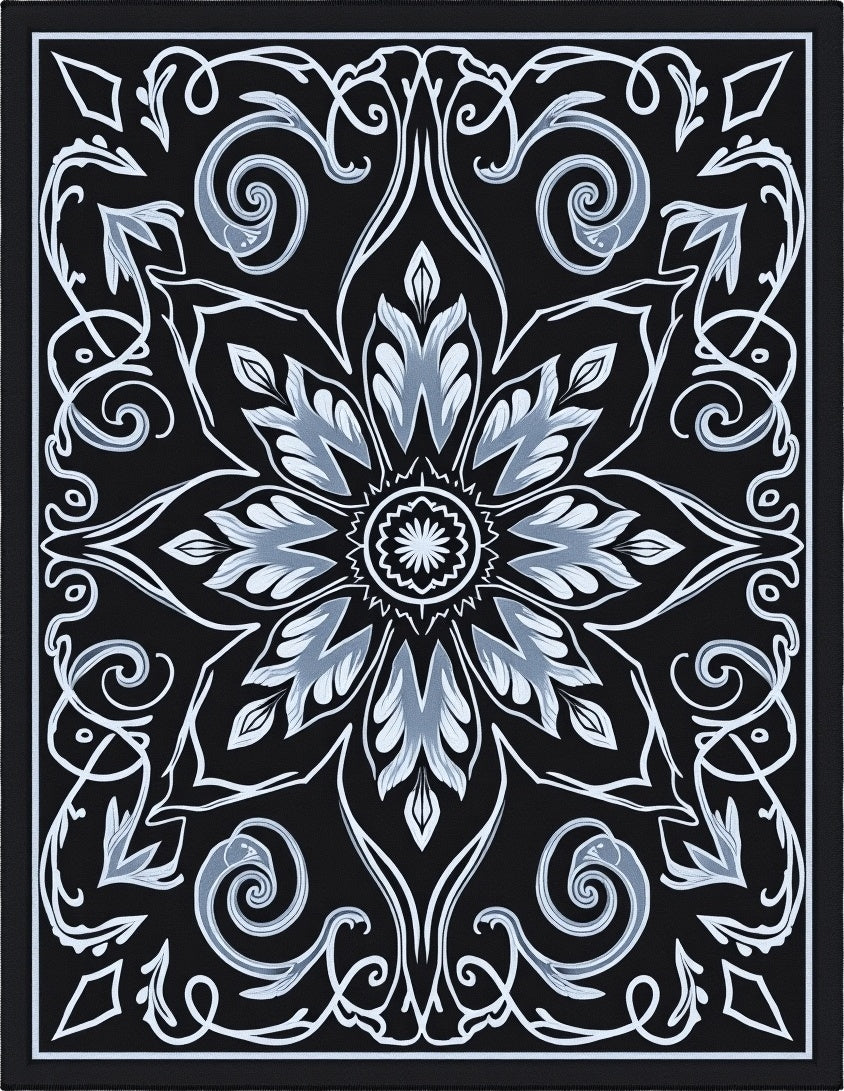 Velvety Rosette Spiral Decorative Embellishment (Black) - ODIKA