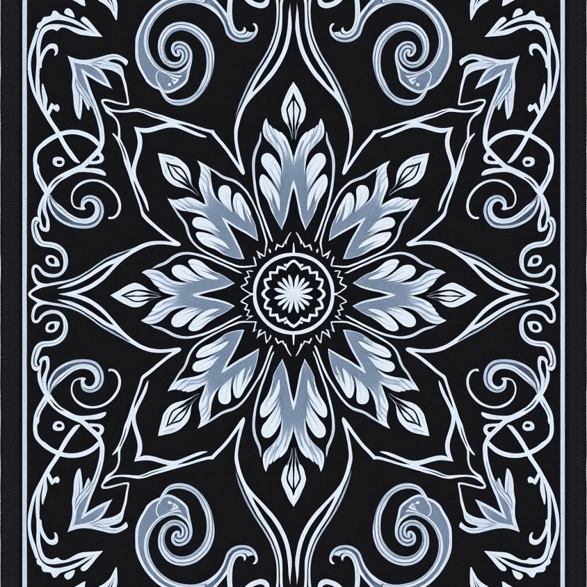 Velvety Rosette Spiral Decorative Embellishment (Black) - ODIKA