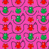 Whimsical Cat Silhouettes with Festive Twinkling Lights(Pink)