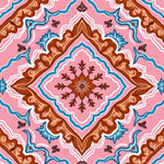 Rustic Floral Medallion Accent Featuring Interlocking Petal Motifs (Pink) - ODIKA