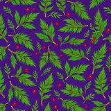 Yuletide Holly Leaf Vine Motif Accent(Purple)