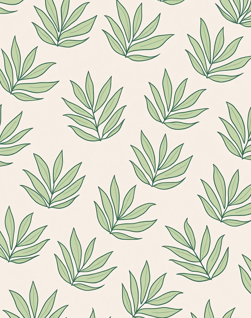 Petal Outline Floor Accent with Botanical Inspired Contours (Green) - ODIKA