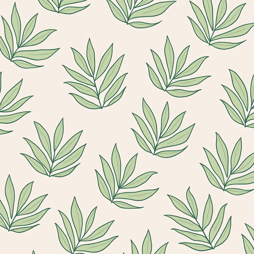 Petal Outline Floor Accent with Botanical Inspired Contours (Green) - ODIKA