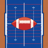 Football Field Yard Lines Central Ball(Blue)