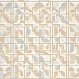 Elegant Indoor Area with Intricate Geometric Designs in Beige Tones(Beige)