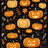 Halloween Themed Round with Stylized Pumpkin and Lettering Motifs(Orange)