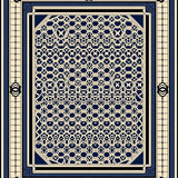 Classic Hexagonal Mosaic with Elegant Surrounding Frame Design(Blue)