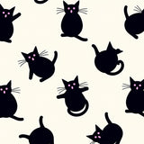 Anime Cat Design with Playful Whisker Details(Black)