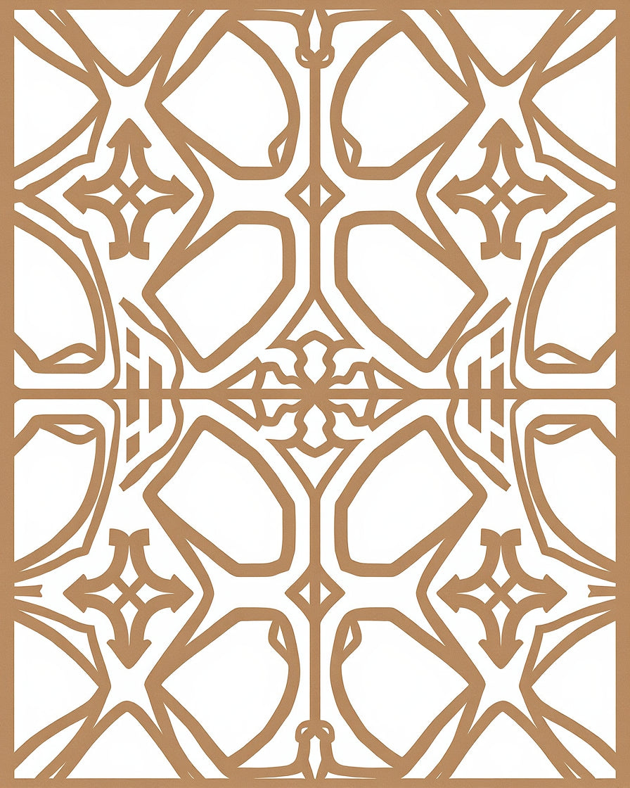 Contemporary Interlocking Latticework with Abstract Southwestern (Brown) - ODIKA