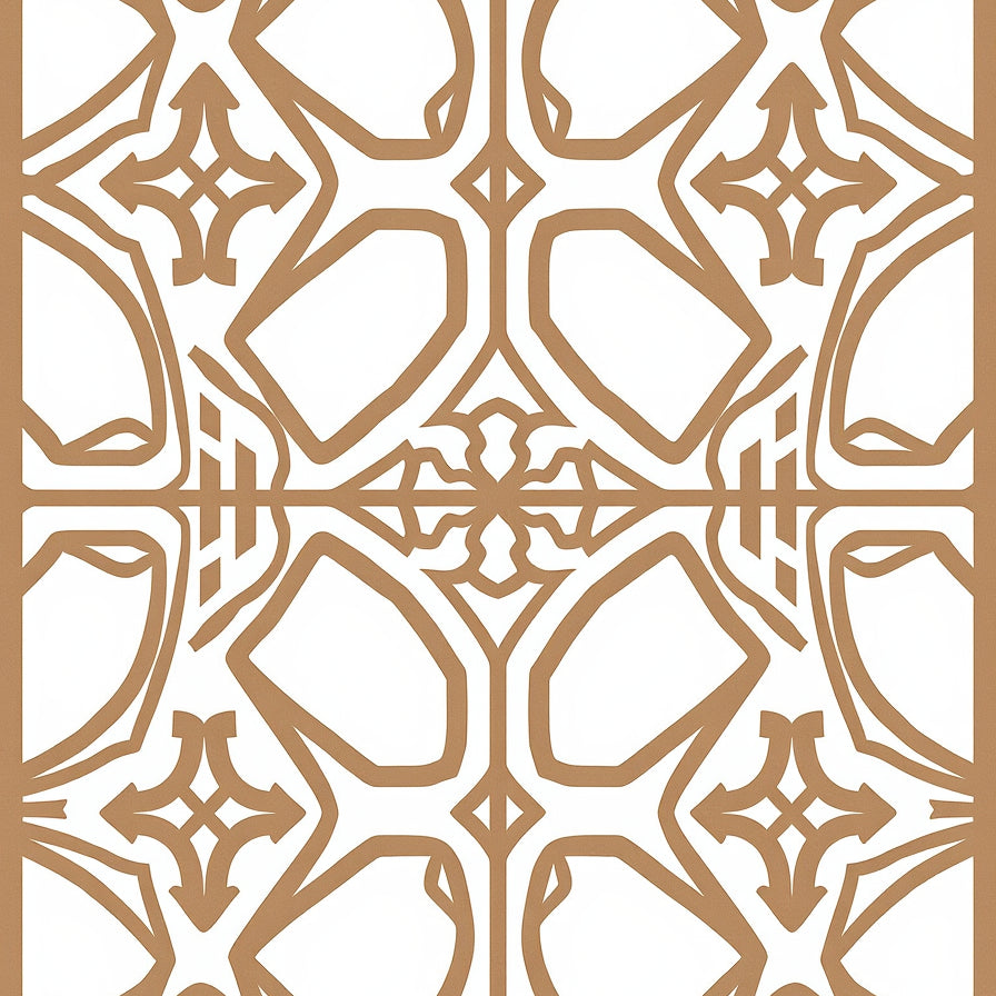 Contemporary Interlocking Latticework with Abstract Southwestern (Brown) - ODIKA