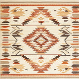 Boho Chic Area Beige and Brown Southwestern Inspired(Beige)