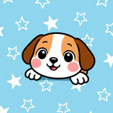 Animated Beagle Character Decorative Welcome(Blue)