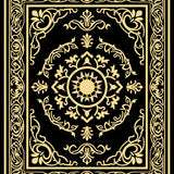 Ornate Floral Medallion Tapestry(Black)