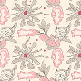 Delicate Blush and Taupe Floral Mosaic with Interlocking Petal Motifs(Pink)