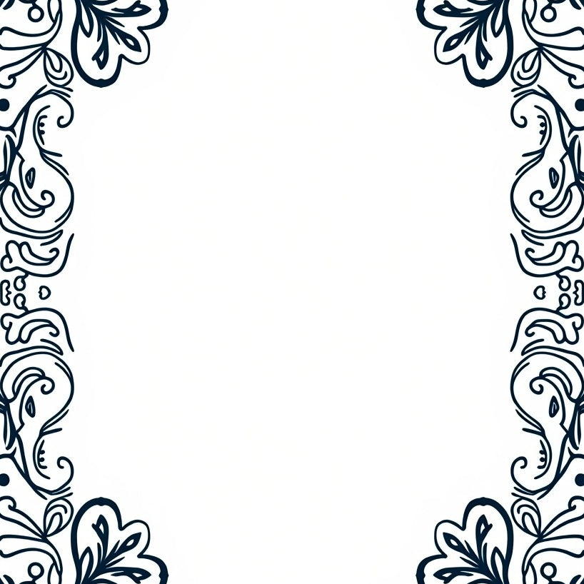 Botanical Floral Scrollwork Vintage Revival (Black) - ODIKA