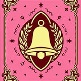 Vintage Sleigh Bell Medallion with Starburst and Laurel(Pink)