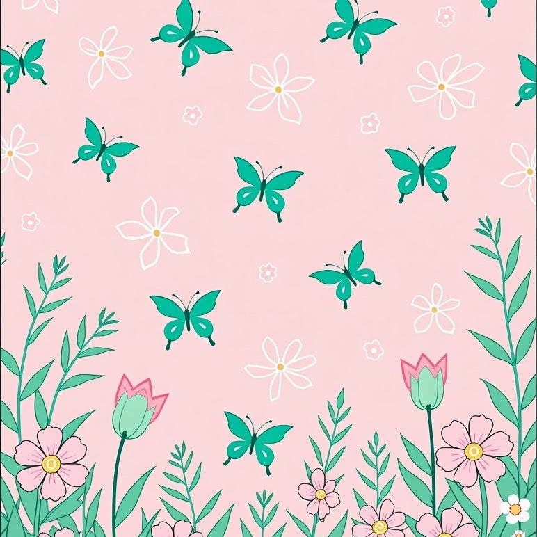 Whimsical Garden Shag with Enchanted Floral Motifs (Pink) - ODIKA