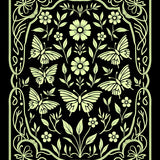 Elegant Nature Symphony Fluttering Insect Artistic (Black)