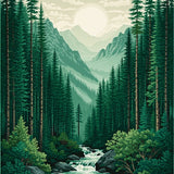 Lush Green Forest Ambiance(Green)