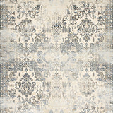 Beige and Grey with Classic Worn Oriental Motifs Subtle Distressing(Beige)