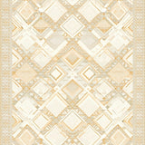 Geometric Diamond Runner in Neutral Beige Tone(Beige)
