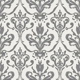 Classical Symphony Damask Transitional Heirloom Ornate Flourish(Gray)