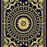 Elegant Medallion Interlocking Ornate Floral Motif(Gold)