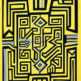 Art Interlocking Maze with Modern Minimalist Accents(Yellow)