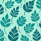 Botanical Oasis with Interlocking Leaf Silhouettes and Subtle Seafoam Highlights(Green)
