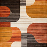 Boho Style Beige Non Shedding Slip Low Pile Modern(Brown)