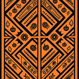 Harvest Argyle Patchwork Striped Pumpkin Festival Motifs(Orange)