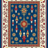 Classic Ballet Nutcracker Scene with Interlocking Starburst Motifs(Blue)