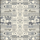 Circular Featuring Abstract Boho Tribal Lines And Geometric Shapes(Black)