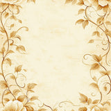Floral Patterned Runner in Warm Beige with Ornate Leafy Embellishments(Beige)
