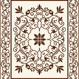 Floral Vine Design with Interlocking Botanical (Brown)