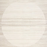 Artisan Woven Round Ivory & Light Beige Textured Floor Circle Area(Beige)