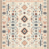Boho Chic Geometric Area High Low Pile Style(Ivory)