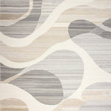 Fluid Swirls Abstract Beige Grey Runner Unique Floor Decor(Beige)