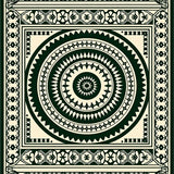 Medallion Mosaic with Ancient Symbol Framework(Green)