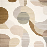 Earth Tone Swirl Beige Contemporary Floor Design(Beige)