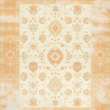 Cottage Charm with Faded Ornamental and Diamond Motifs(Beige)