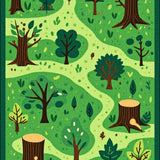 Whimsical Stone Pathway Illustration(Green)